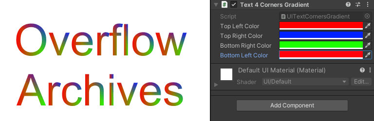 Unity Gradient Effect on Text Corners